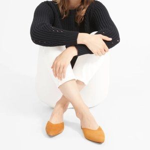 Everlane Mustard Yellow Suede V Mule slides